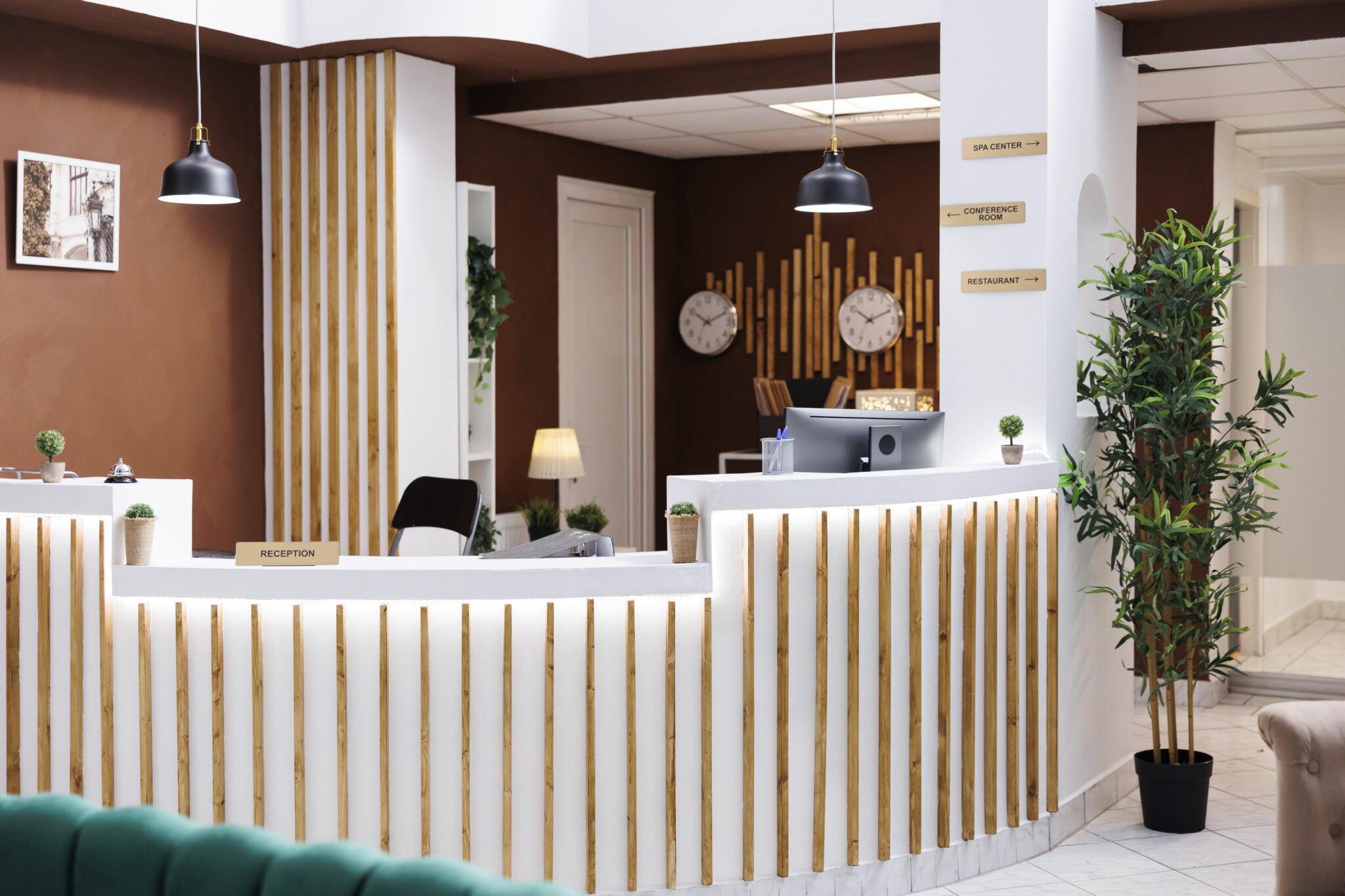 hotel lobby with impressive design